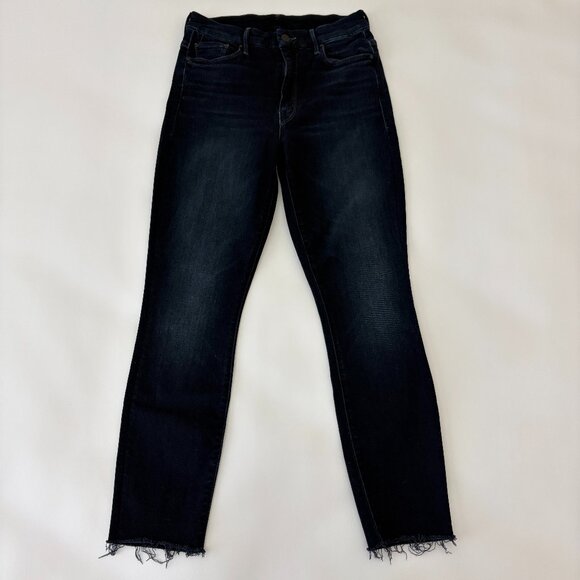 Mother Denim High Waisted Looker Ankle Fray in Last Call Dark Blue Womens 26 - Picture 1 of 15